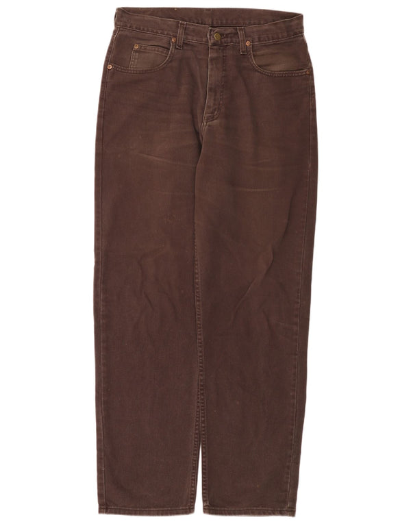 Lee Mens Kansas Straight Jeans W34 L32 Algodão Marrom