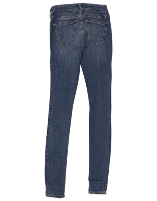 Legging feminina Hollister cintura baixa jeans skinny EUA 0 XS W24 L30 algodão azul