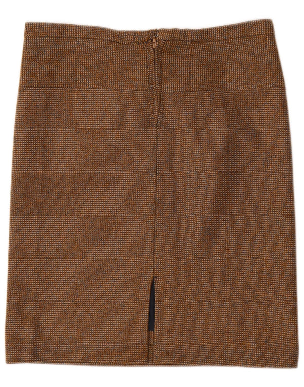 Saia reta feminina vintage W34 grande marrom