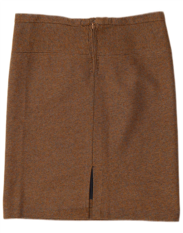 Saia reta feminina vintage W34 grande marrom
