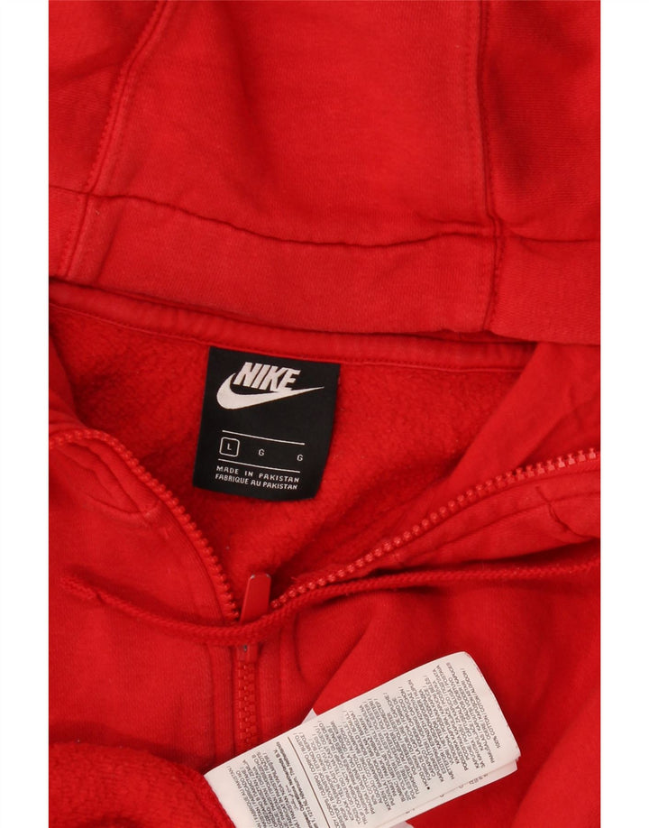 Suéter Nike masculino com capuz e zíper grande algodão vermelho