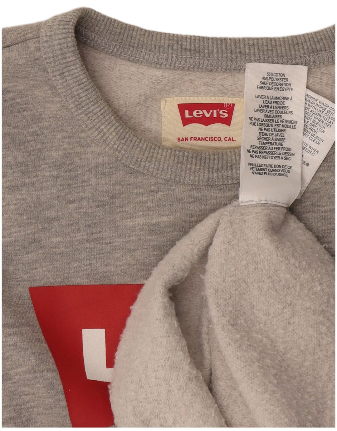 Moletom gráfico LEVI'S Boys 12-13 anos algodão cinza