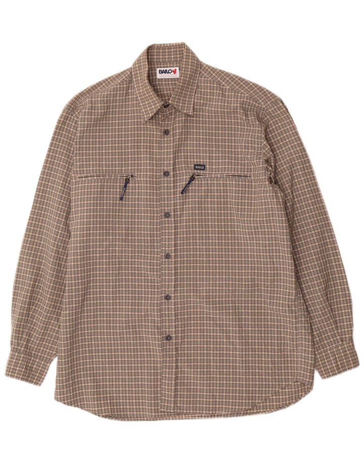 Camisa masculina Bailo tamanho 41 grande cinza xadrez poliamida