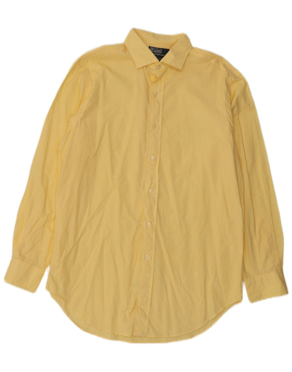 Polo Ralph Lauren Mens Classic Fit Camisa Tamanho 15 1/2 Médio Amarelo Gingham
