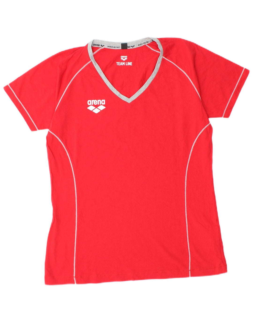 Camiseta feminina gráfica ARENA UK 14 algodão vermelho médio