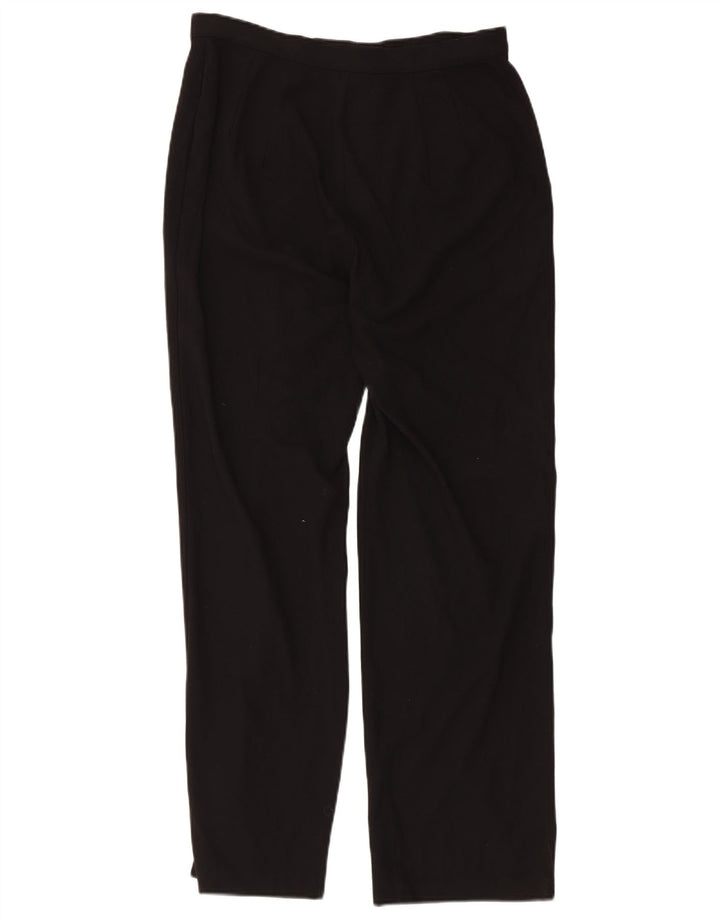 Calça feminina Marks & Spencer Straight Suit Reino Unido 14 Médio W30 L29 Preta