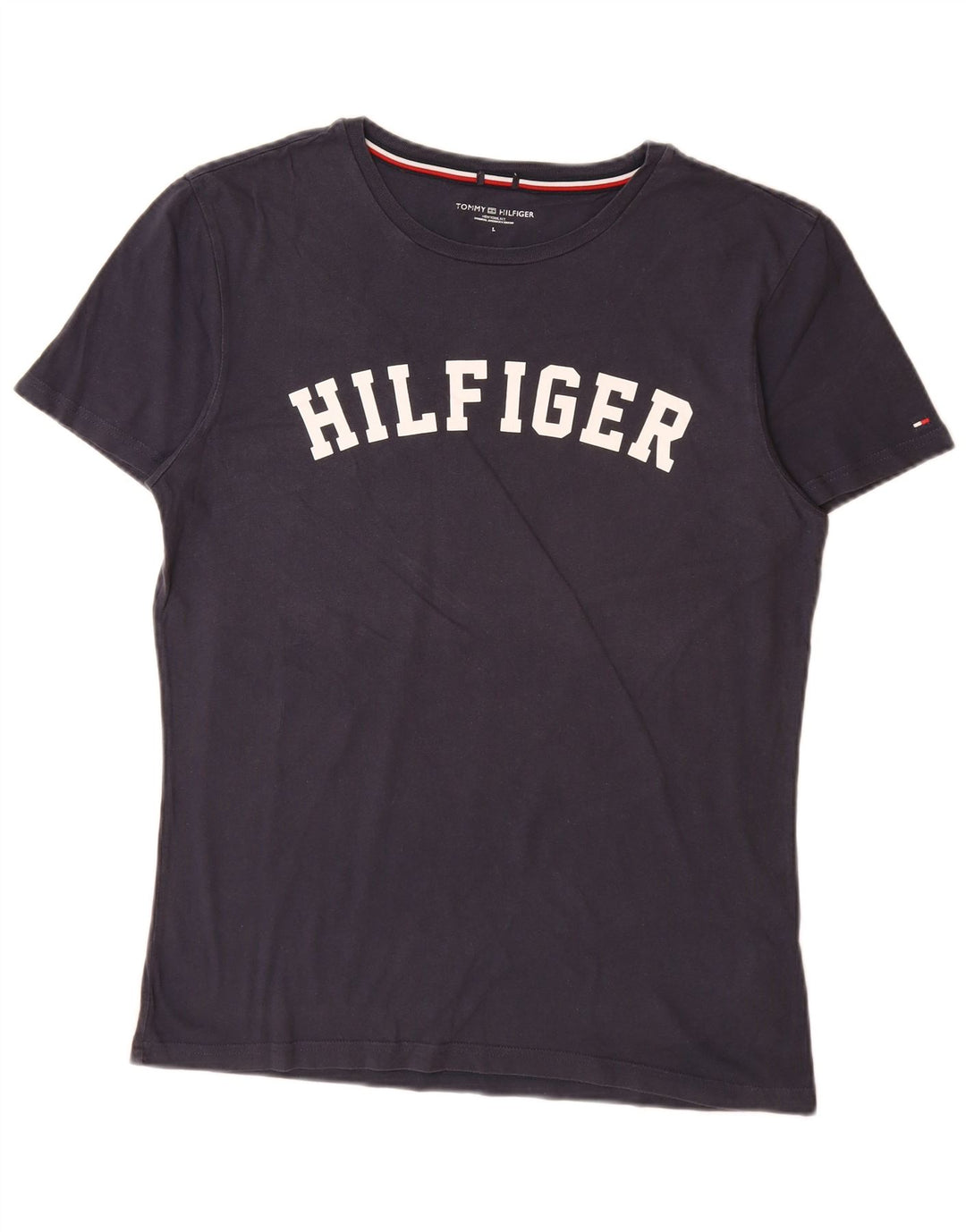 TOMMY HILFIGER Camiseta masculina gráfica grande algodão azul marinho