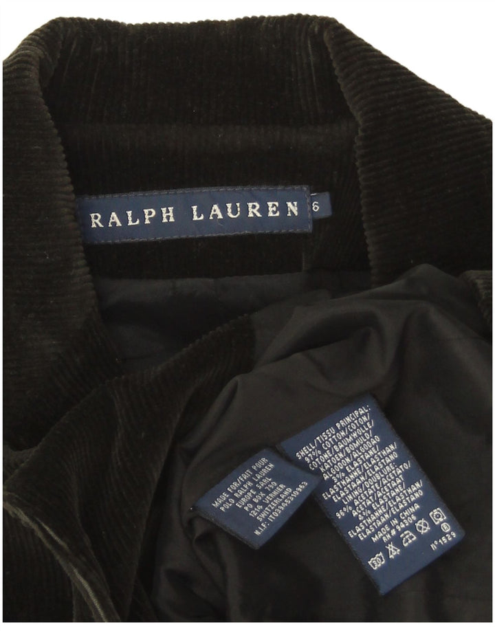 Ralph Lauren Jaqueta blazer feminina de veludo com 3 botões EUA 6 médio cáqui