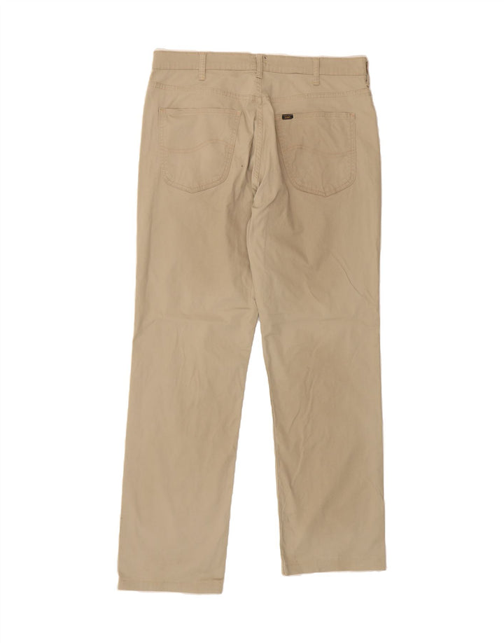 LEE Mens Brooklyn Straight Casual Trousers W36 L30 Beige Cotton Vintage Lee and Second-Hand Lee from Messina Hembry 