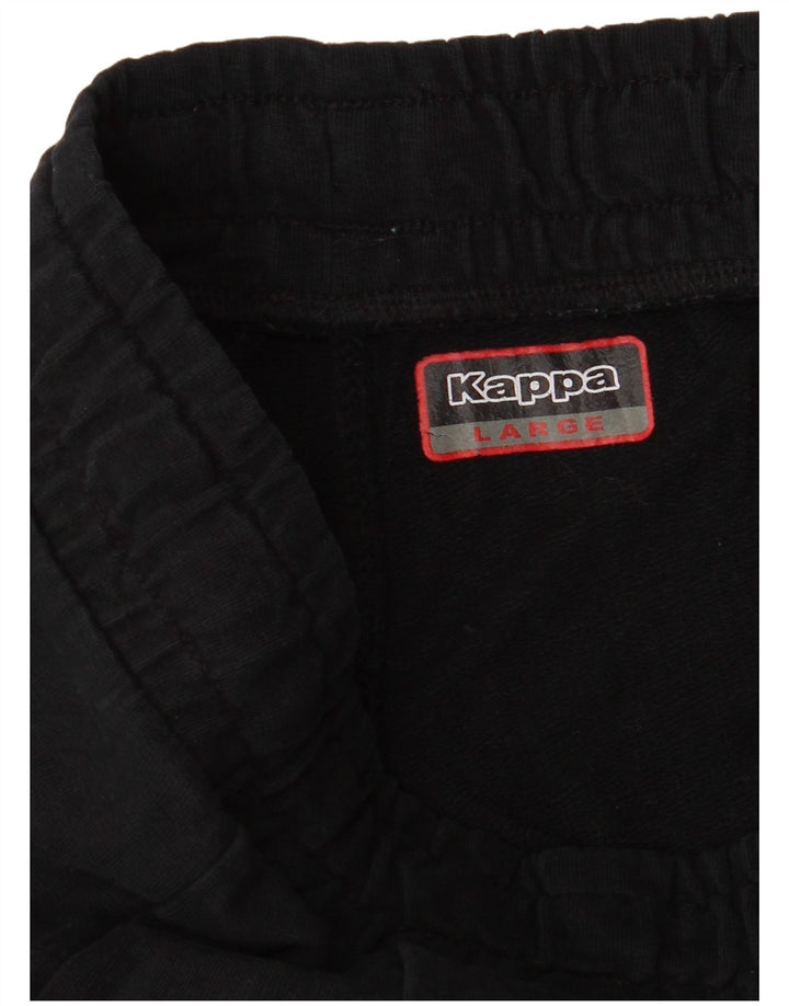 Calça de treino feminina Kappa Joggers grande algodão preto