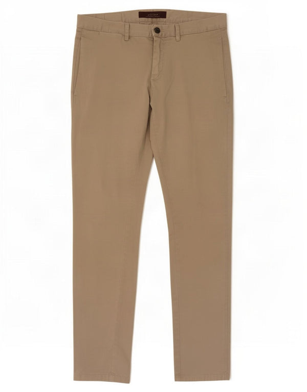 Zara Mens Slim Chino Calças EU 40 Médio W31 L33 Algodão Bege