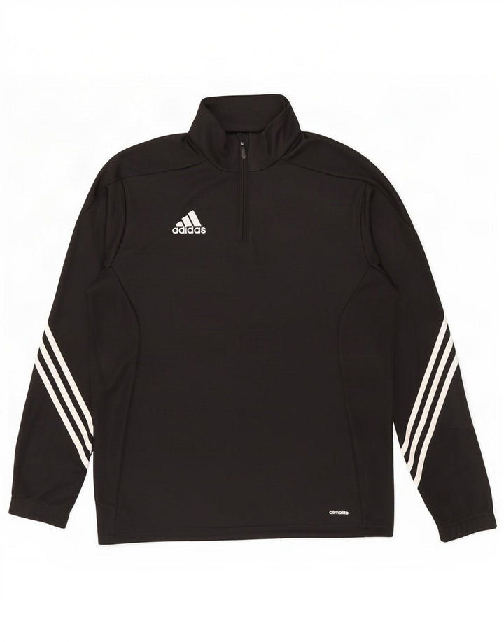 Adidas Mens Climalite Zip Neck Pullover Treino Top Médio Preto