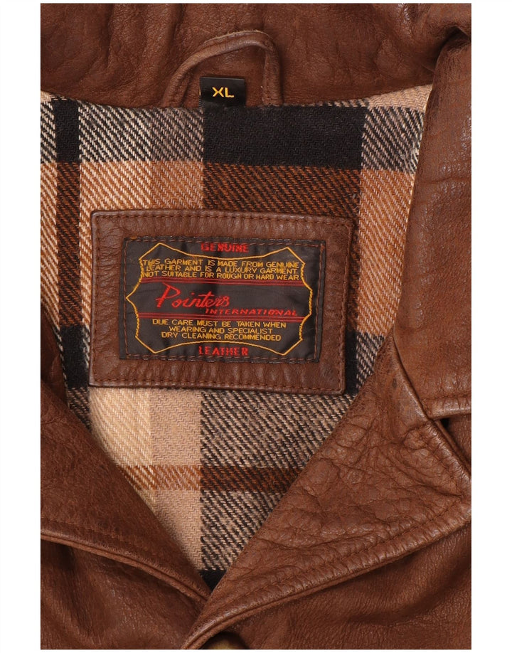 Jaqueta de couro masculina vintage UK 42 XL couro marrom