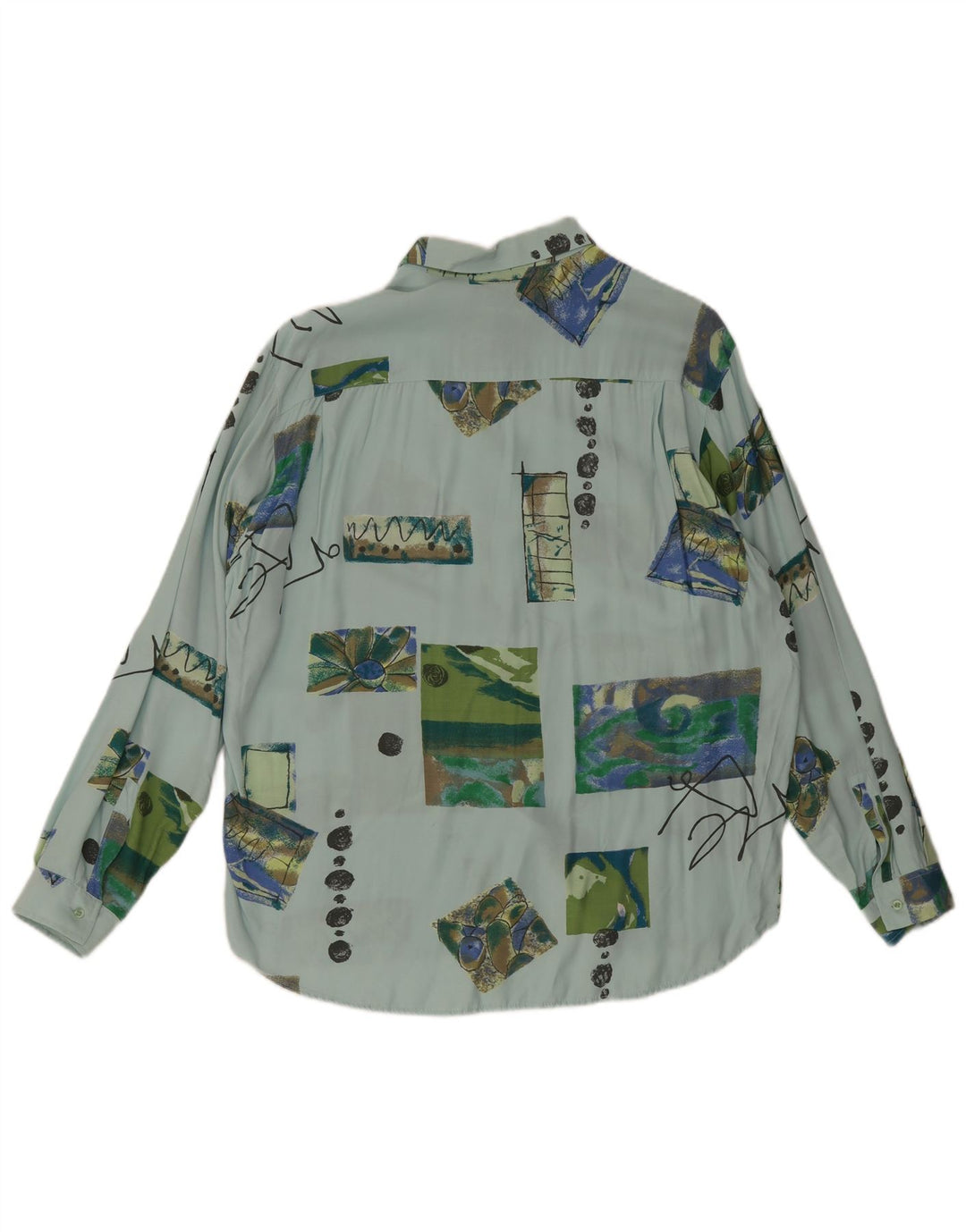 Nazzareno G. Camisa masculina grande patchwork azul
