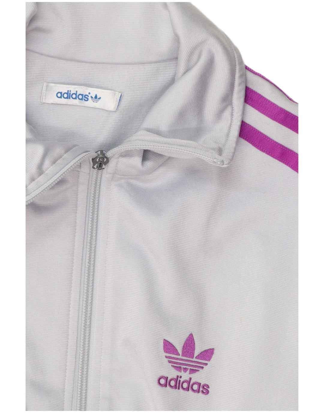 Adidas Womens Tracksuit Top Jacket EU 34 XS Cinza Poliéster