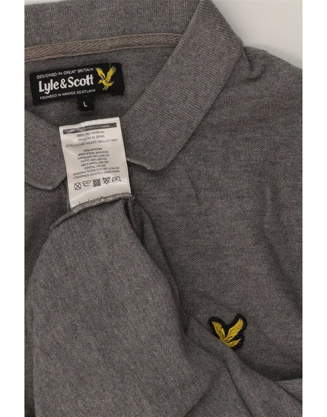 Camisa polo masculina Lyle & Scott grande algodão cinza