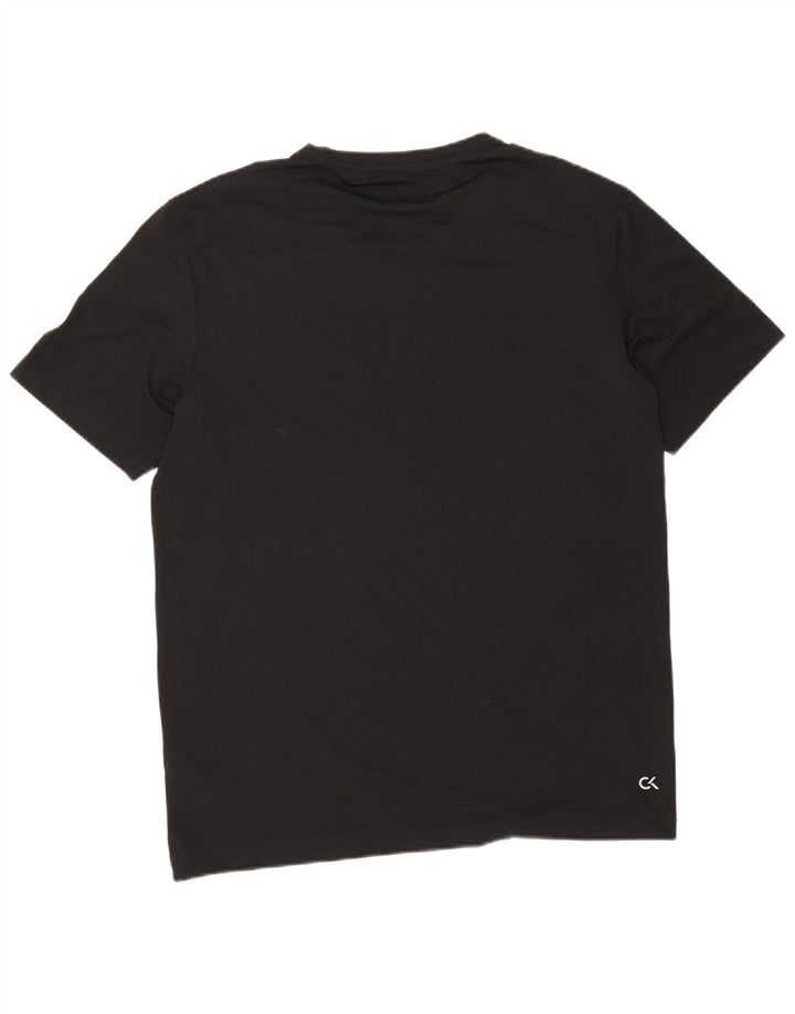 Calvin Klein Camiseta masculina gráfica top médio preto colorblock poliéster