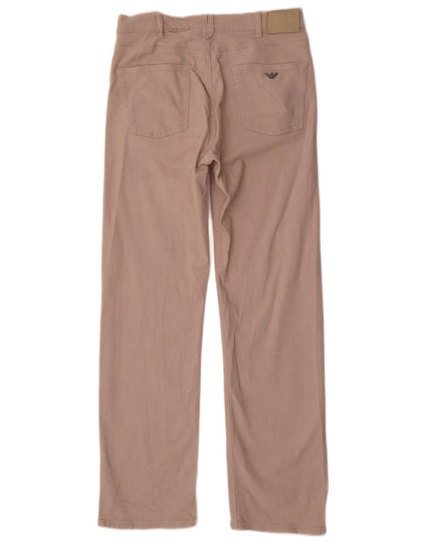 Calça masculina reta casual Armani W34 L33 algodão bege