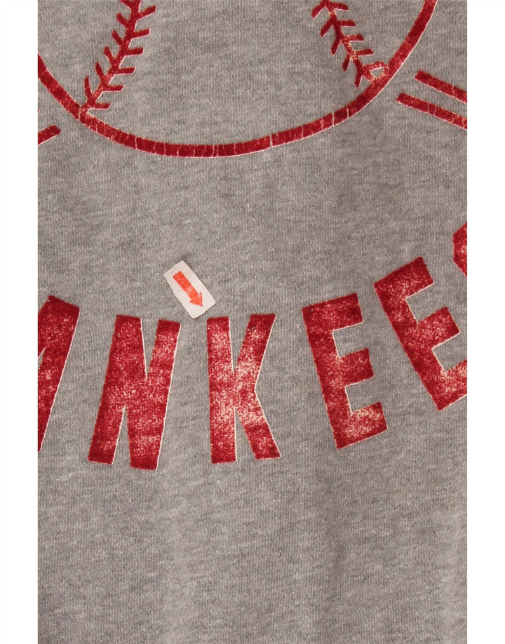 Suéter feminino MAJESTIC New York Yankees com capuz e zíper Reino Unido 14 cinza médio