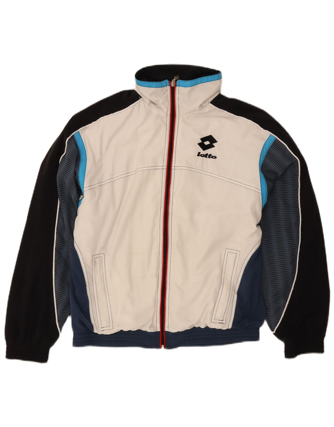Lotto Mens Treino Top Jacket Pequeno Poliéster Branco Colorblock