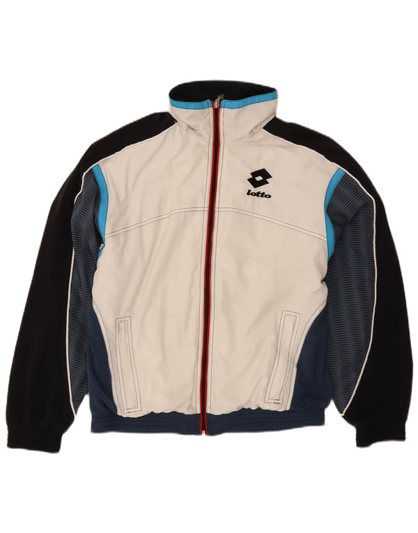 Lotto Mens Treino Top Jacket Pequeno Poliéster Branco Colorblock