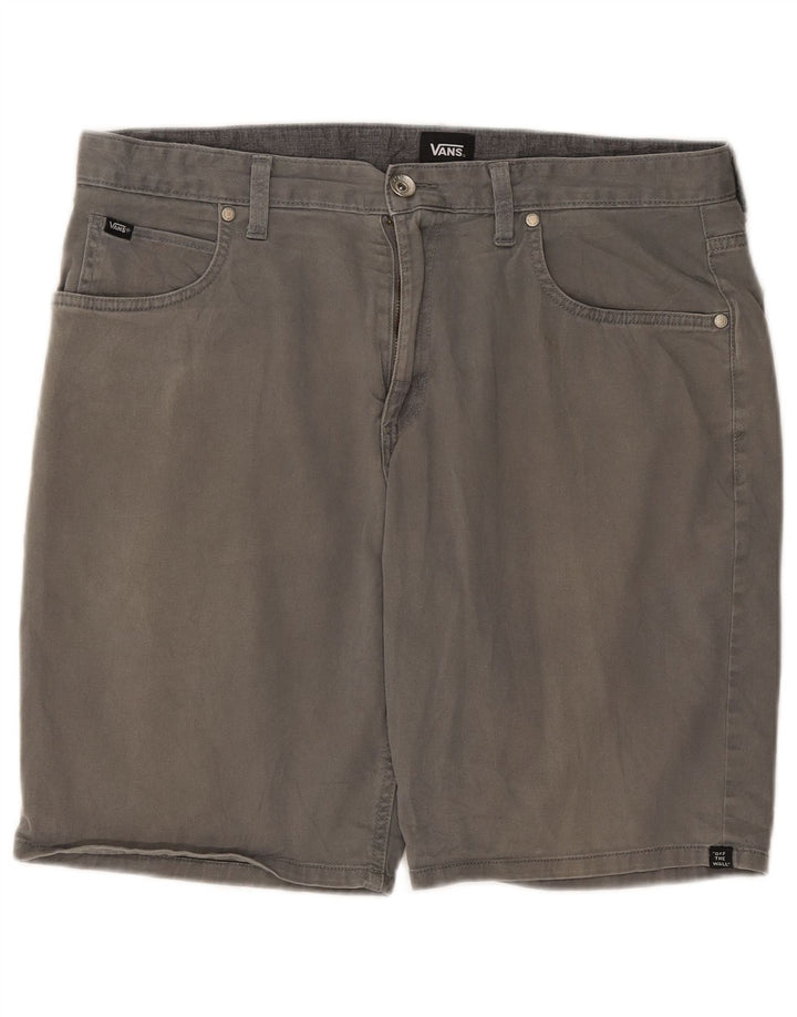 Vans Masculino Casual Shorts W34 Grande Algodão Cinza