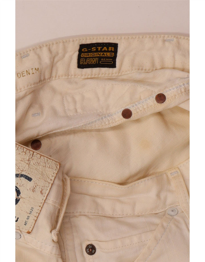 G-STAR Jeans feminino gráfico slim W30 L32 branco