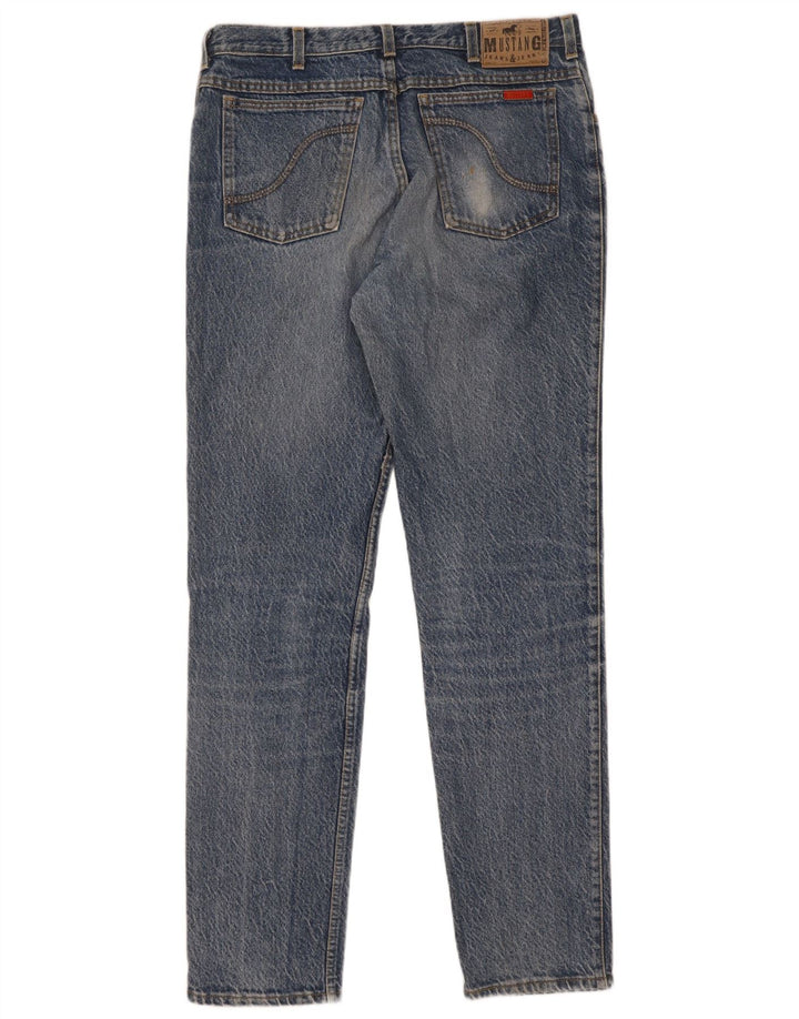Mustang Mens Slim Jeans W36 L34 Azul Algodão