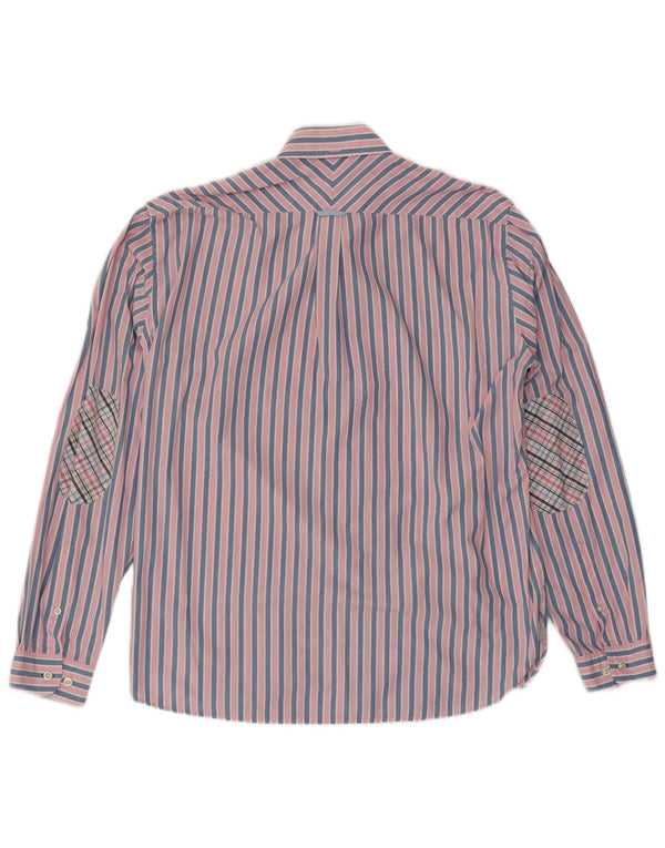 Gant Mens Casual Fit Camisa Grande Algodão Listrado Rosa