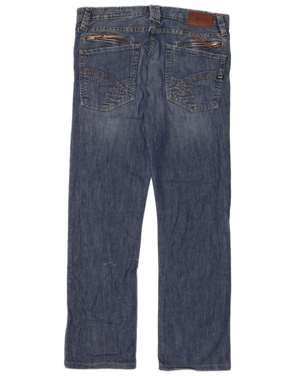 Gas Mens Straight Jeans W36 L32 Azul Algodão