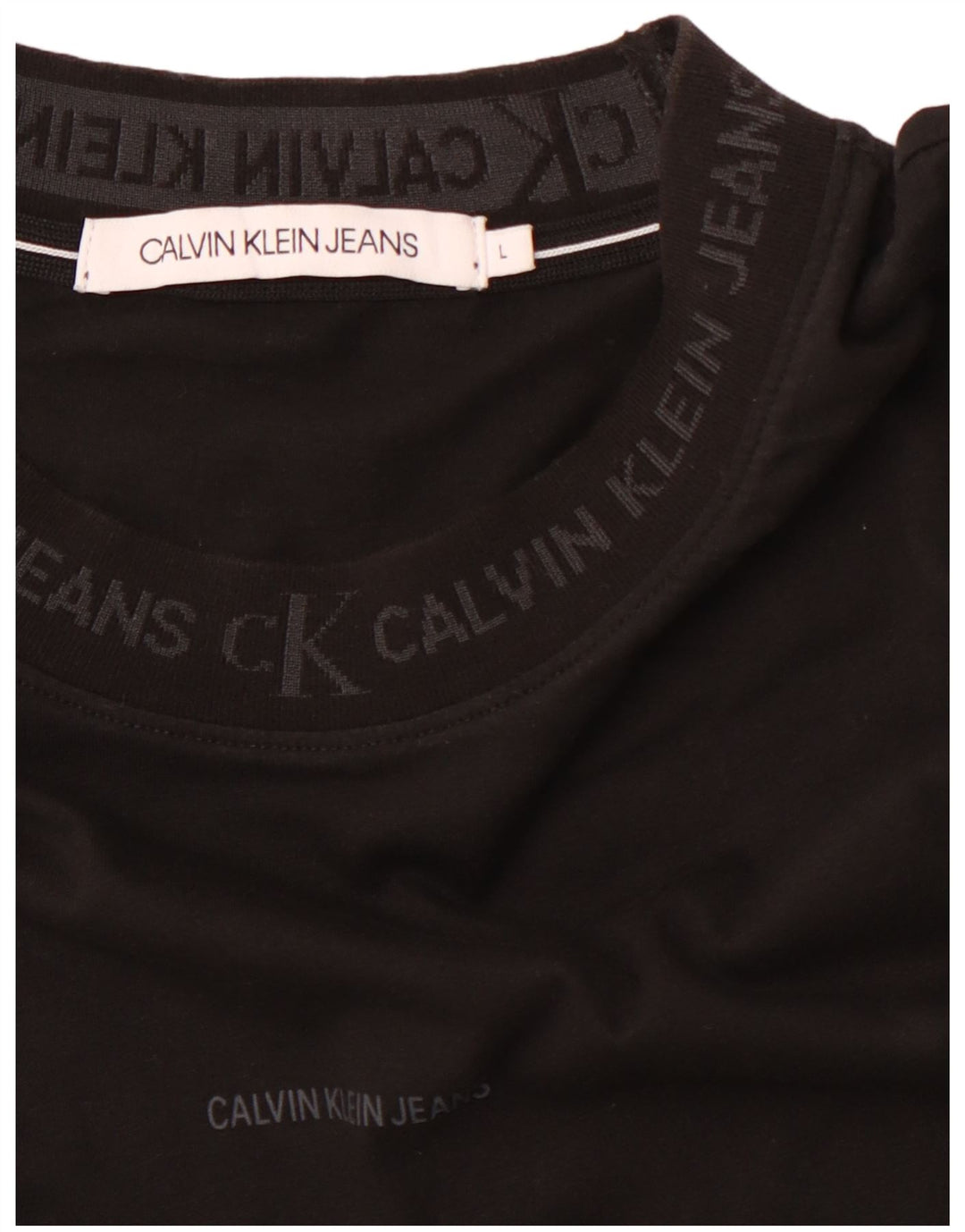 Camiseta masculina CALVIN KLEIN JEANS com estampa gráfica grande preta