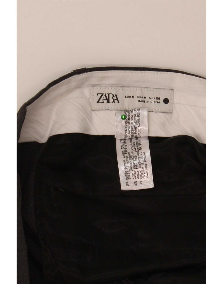 Zara Calça masculina reta casual média W32 L29 poliéster cinza