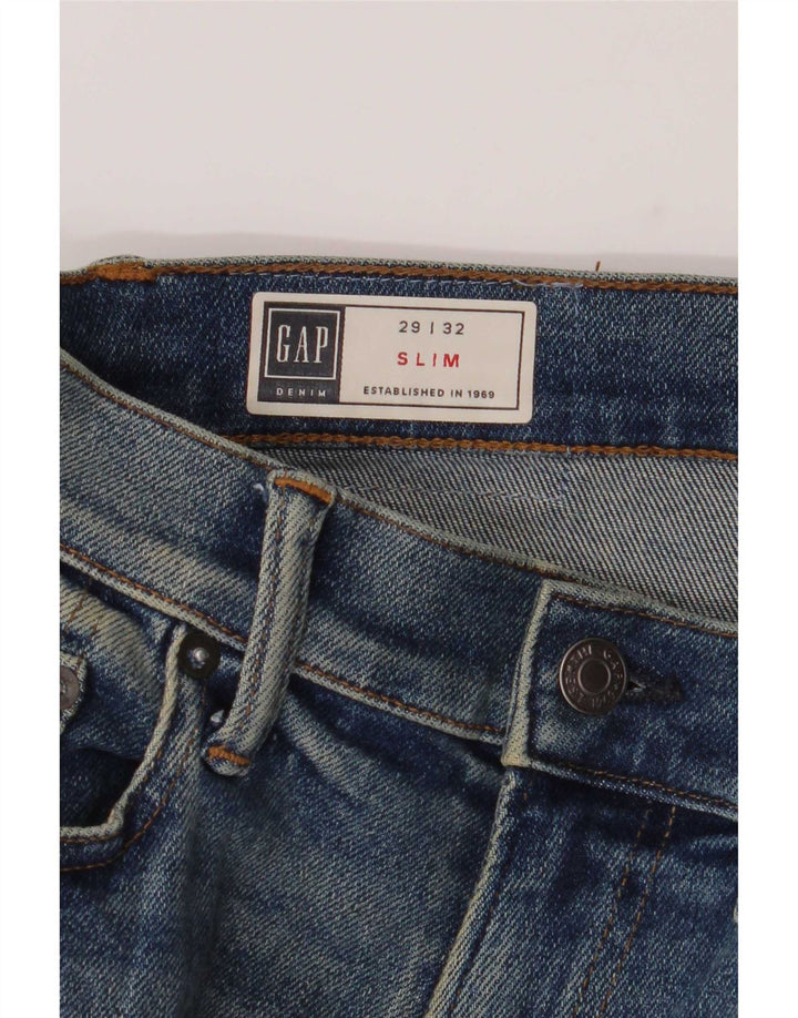 Gap Mens Slim Jeans W29 L32 Azul Algodão