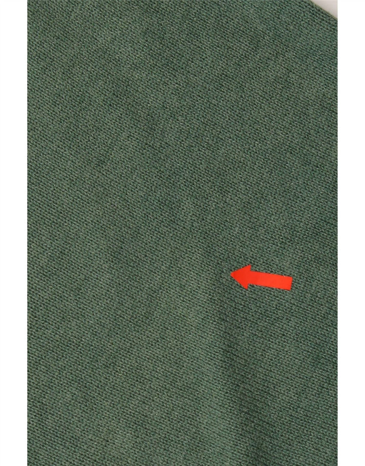 Suéter masculino Lacoste com decote em V tamanho 3 pequeno algodão verde