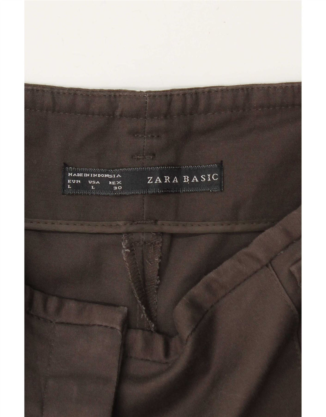 Zara Calça Chino Feminina Pegged Grande W34 L27 Marrom