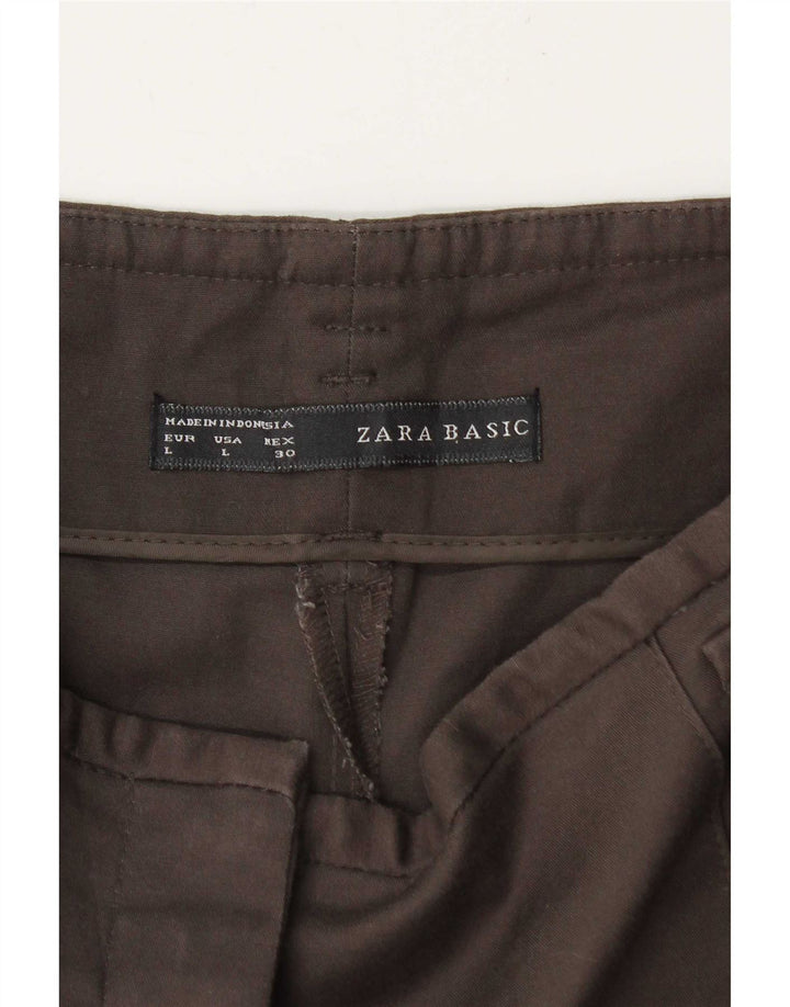 Zara Calça Chino Feminina Pegged Grande W34 L27 Marrom