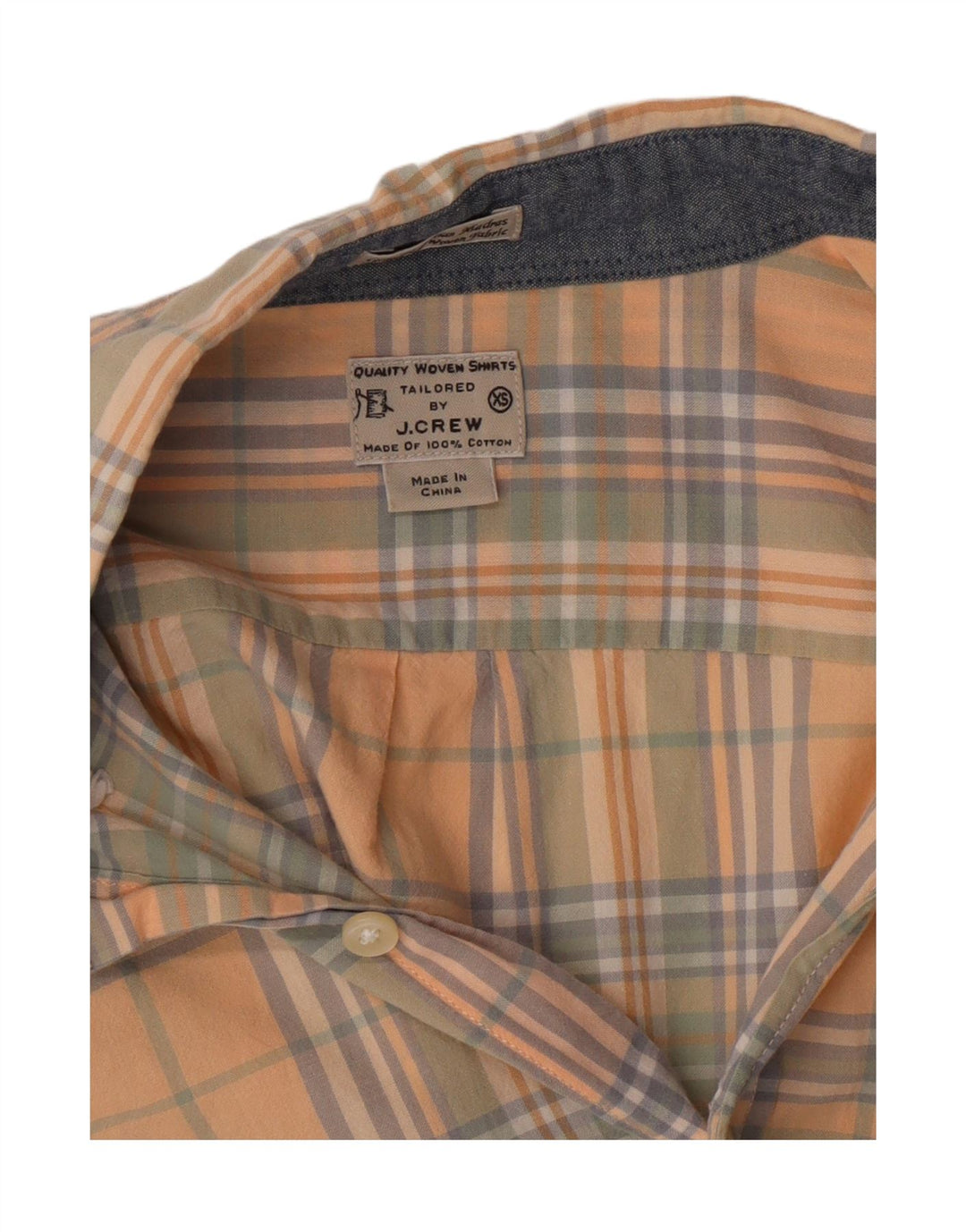 Camisa masculina sob medida J. CREW pequena xadrez laranja