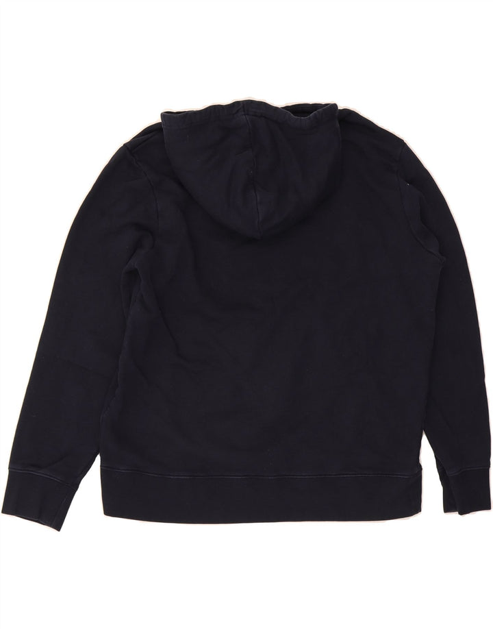 MARKS & SPENCER Womens Hoodie Jumper UK 18 XL Navy Blue Cotton Vintage Marks & Spencer and Second-Hand Marks & Spencer from Messina Hembry 