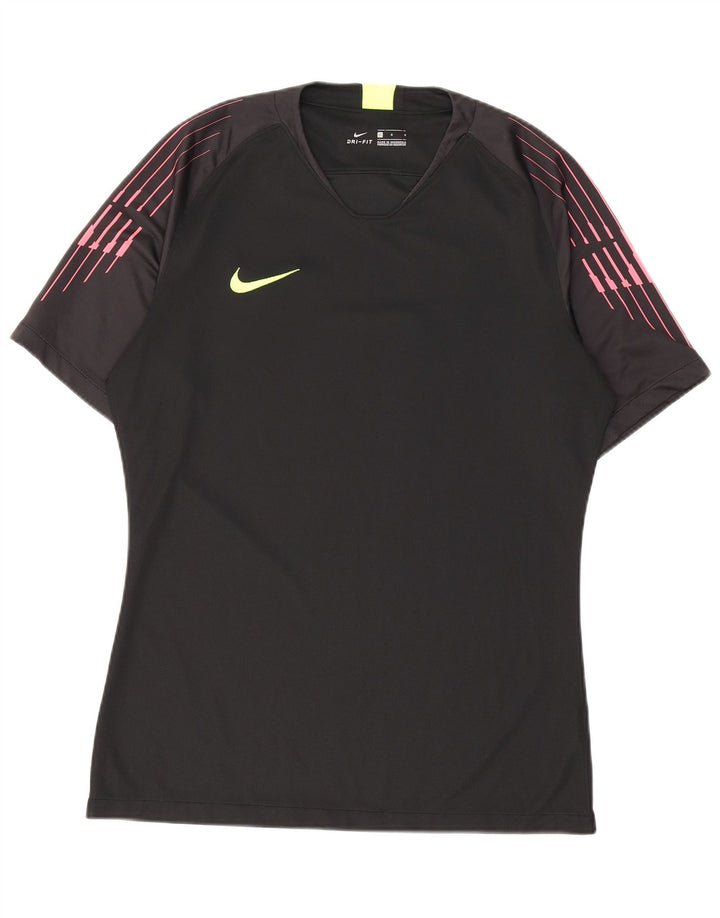 Camiseta masculina Nike Dri Fit grande poliéster listrado preto