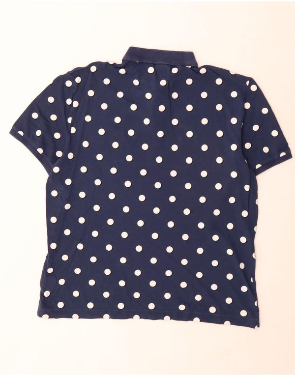 Camisa polo masculina Lacoste tamanho 5 grande algodão com bolinhas azul marinho