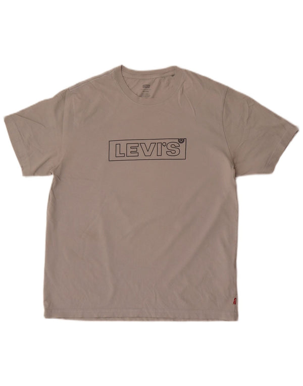 Camiseta feminina Levi's Relaxed Fit Graphic UK 14 algodão cinza médio