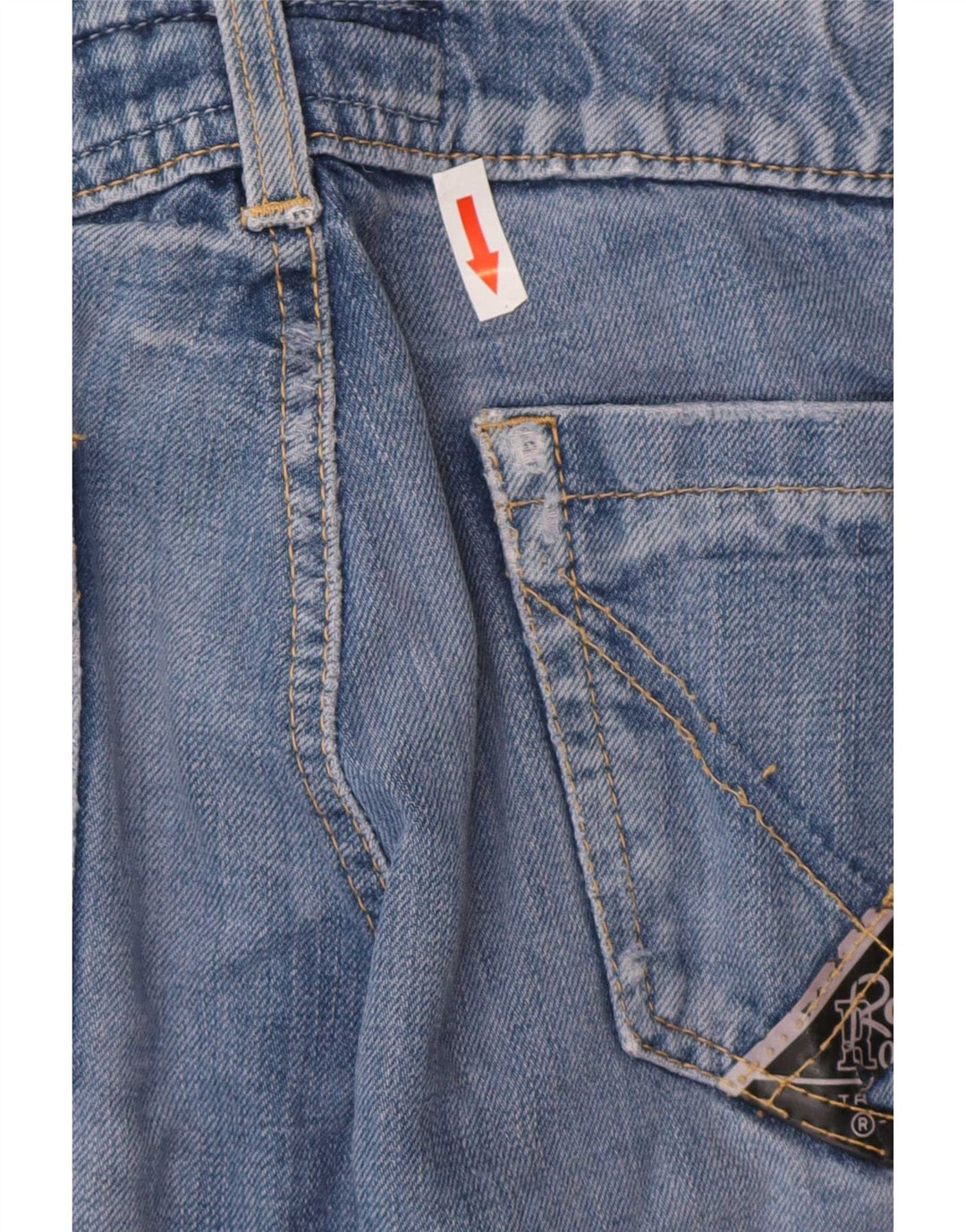 Calça jeans reta feminina Roy Rogers W30 L34 algodão azul
