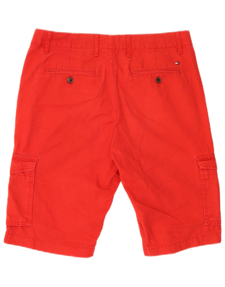 Tommy Hilfiger Mens Cargo Shorts W31 Médio Algodão Vermelho