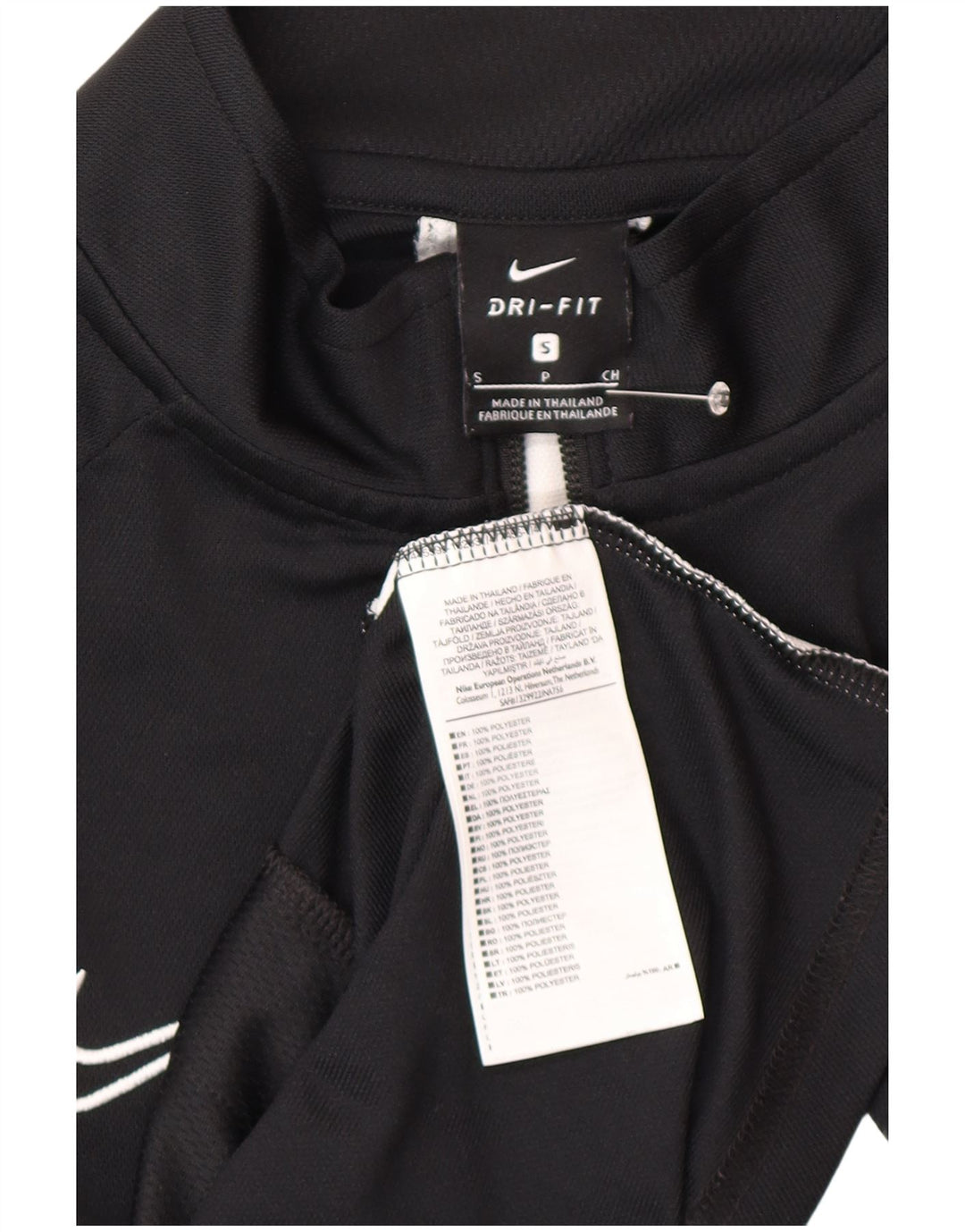 Nike Mens Dri Fit Tracksuit Top Jacket Pequeno Preto Colourblock Poliéster