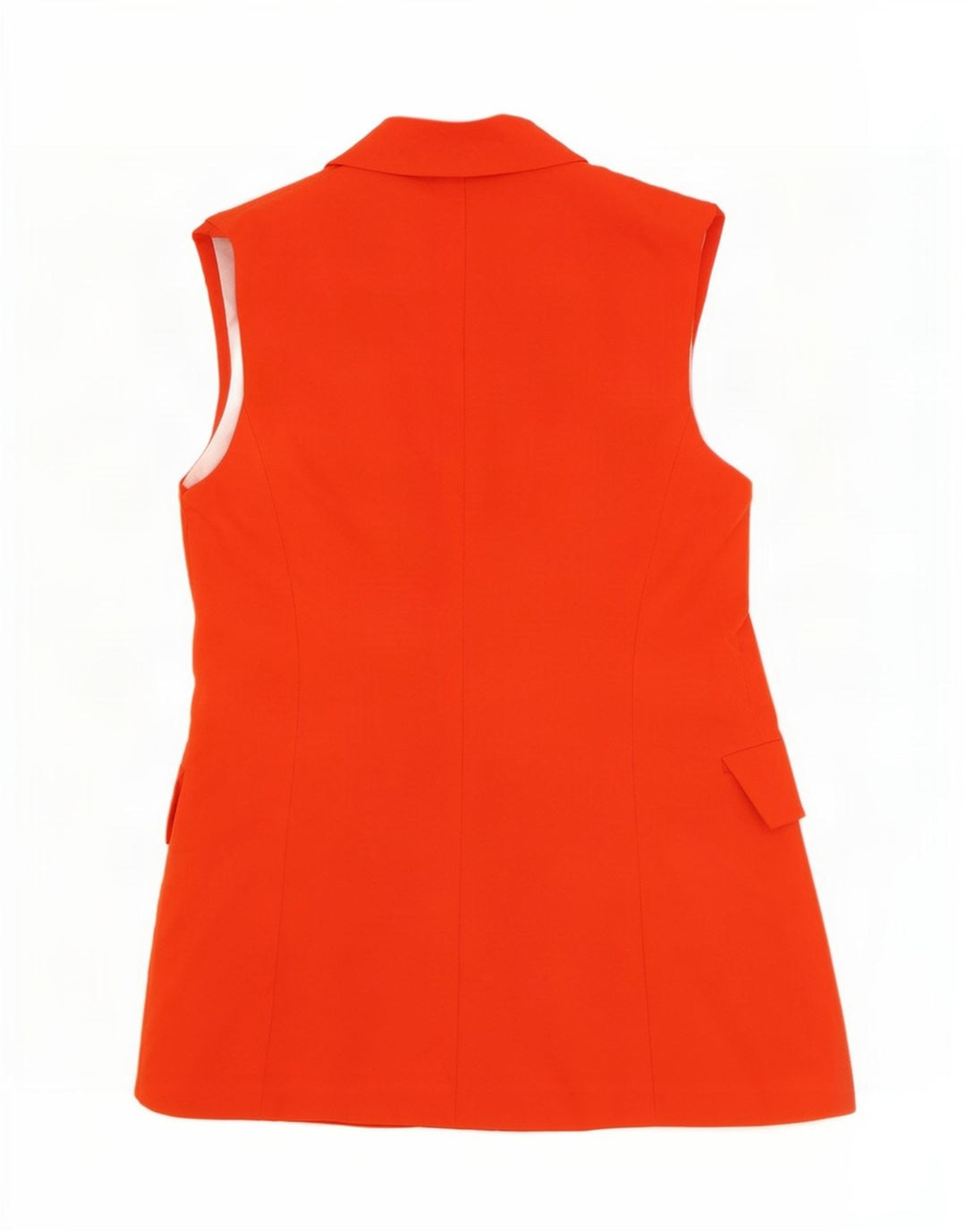 Zara Colete Longline Feminino UK 10 Pequeno Poliéster Laranja