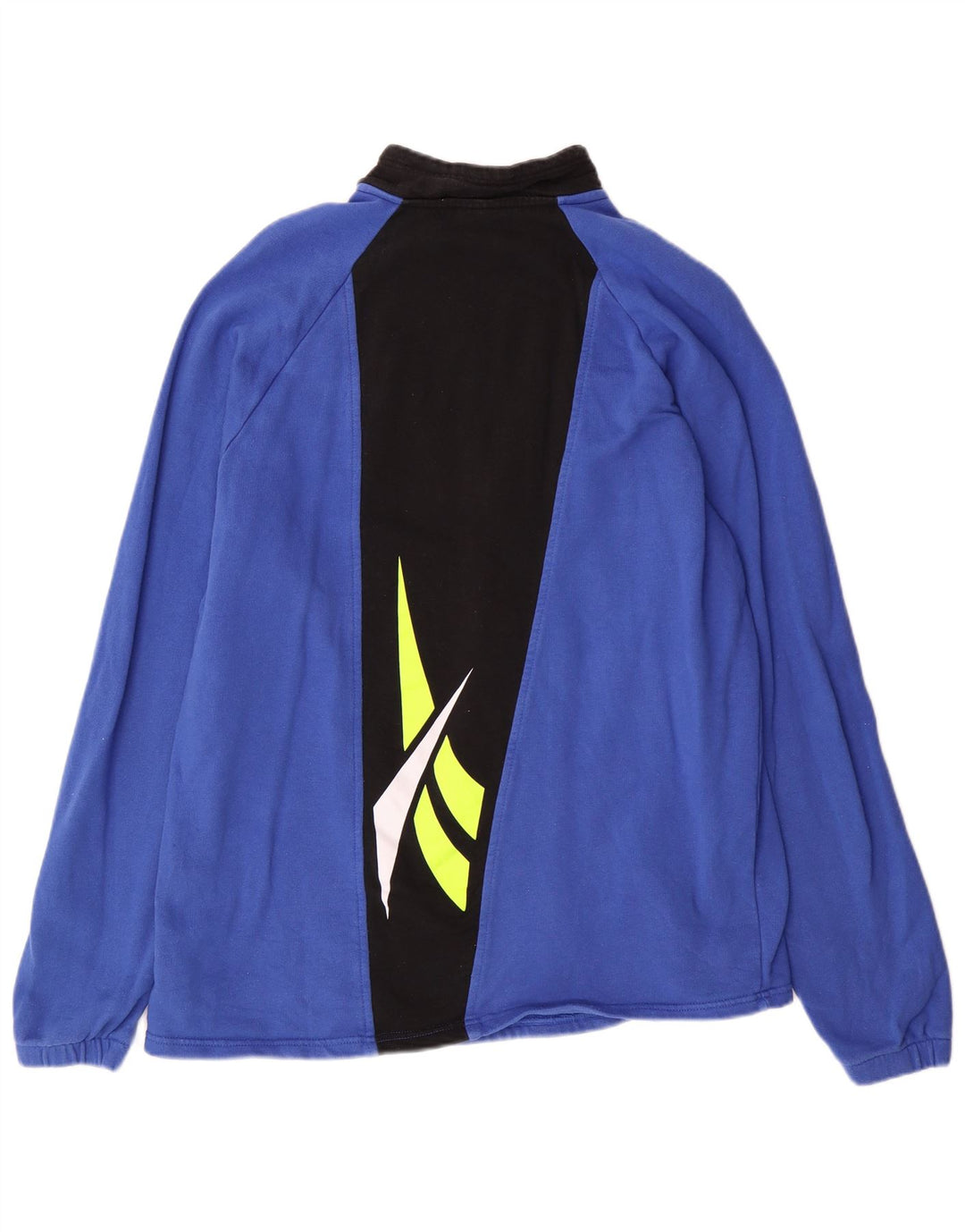 Reebok Mens Graphic 1/4 Zip Moletom Jumper Médio Azul Algodão