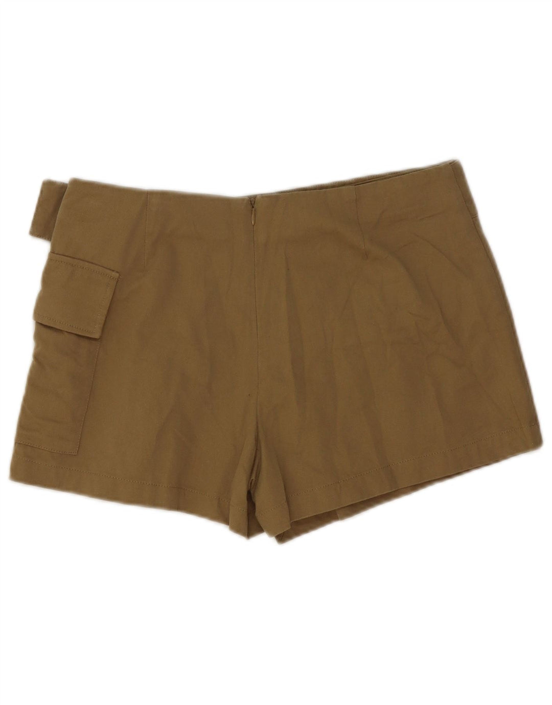 Shorts cargo feminino Zara médio W28 algodão cáqui
