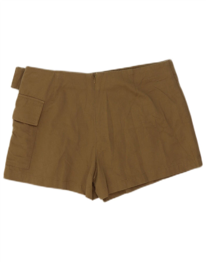 Shorts cargo feminino Zara médio W28 algodão cáqui