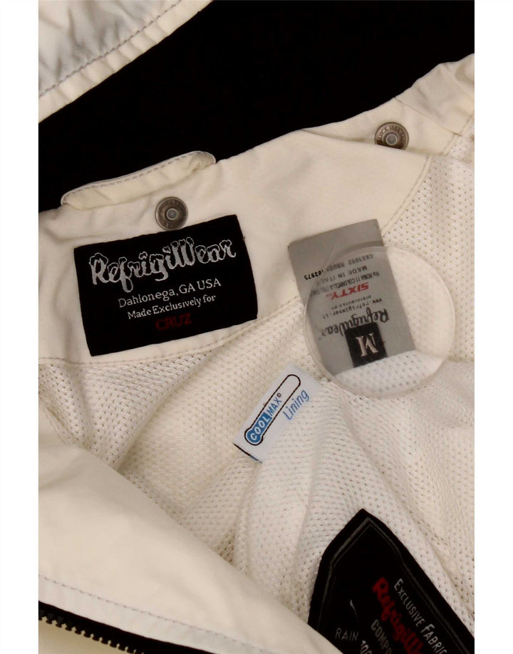 Jaqueta feminina Refrigiwear com capuz e chuva UK 12 médio branco poliamida