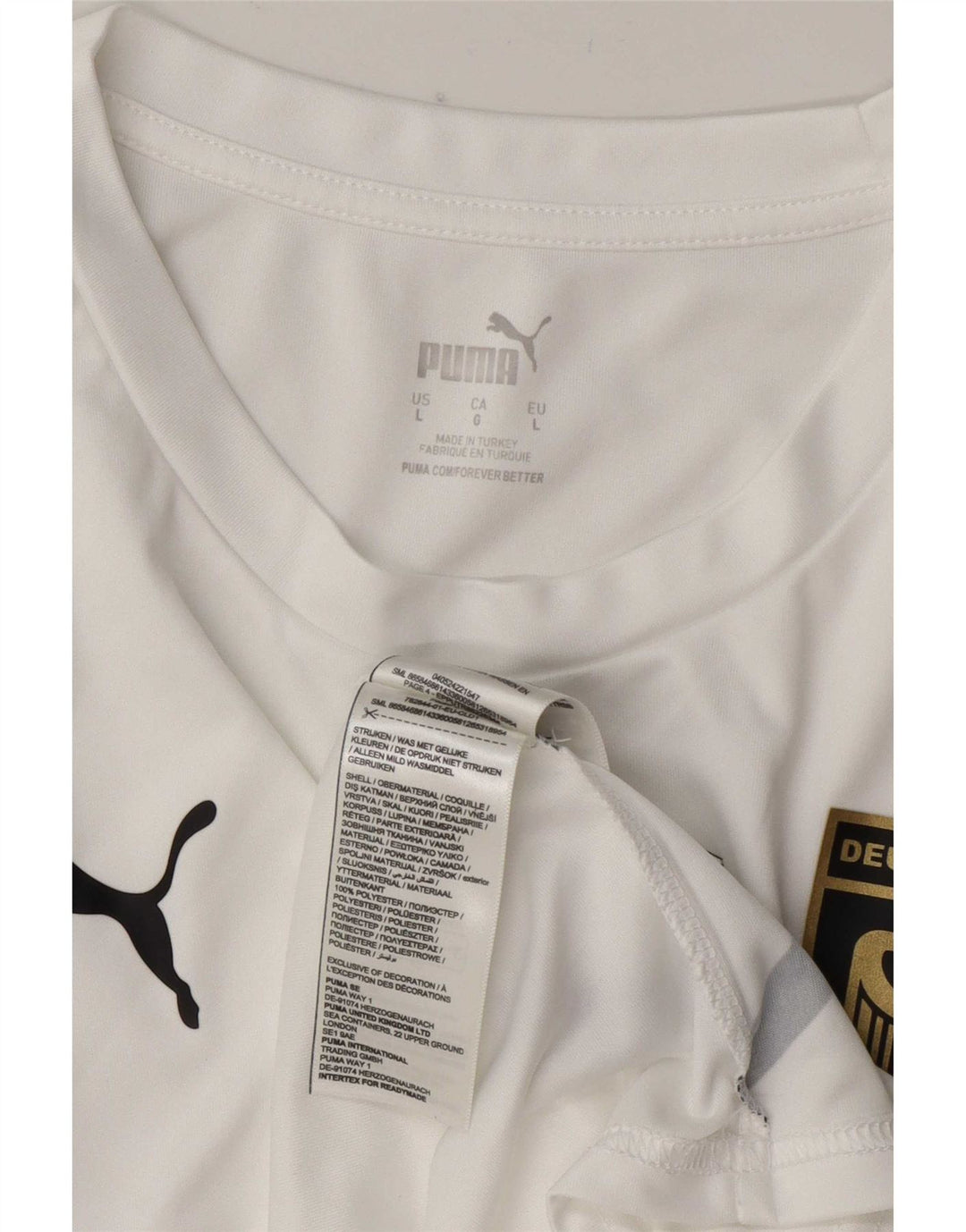 Camiseta masculina Puma Deutshland Graphic grande poliéster branco